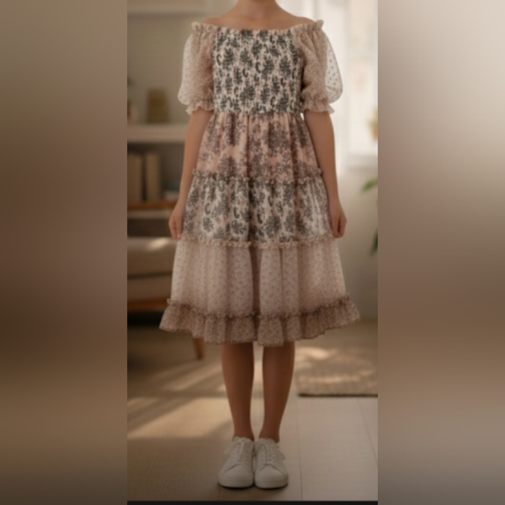 Rare Editions - Tiered Floral Paisley Dress – Size 10